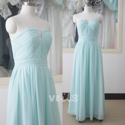 Tiffany Blue Chiffon Bridesmaid Dress Light Blue..