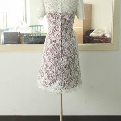 3/4 Sleeve Woman Wedding Party Gown Burgundy Lace..