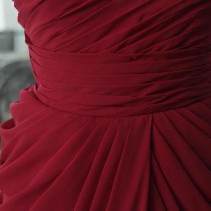 Strapless Chiffon Bridesmaid Dress Floor Length..