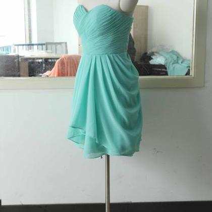 Turquoise Sweetheart Chiffon Bridesmaid Dress..