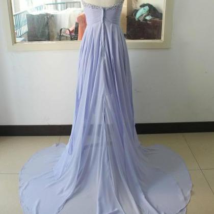 Lavender High-lower Prom Dress Beading Crystal..