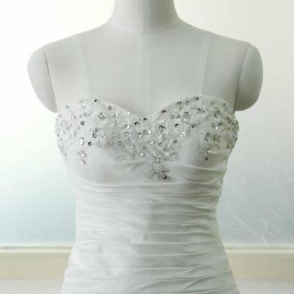 Stock Wedding Dress White Taffeta Wedding Dresses..