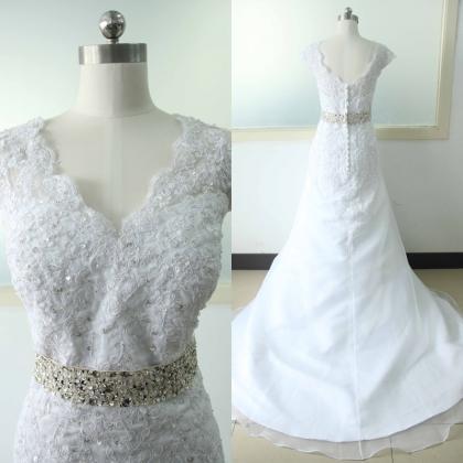 White Lace Mermaid Wedding Dress Lace Bridal..