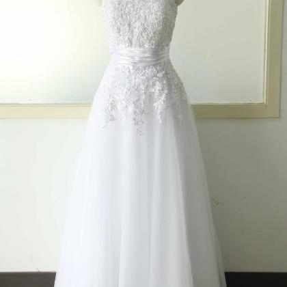 White Lace Wedding Dress Strapless Lace Wedding..