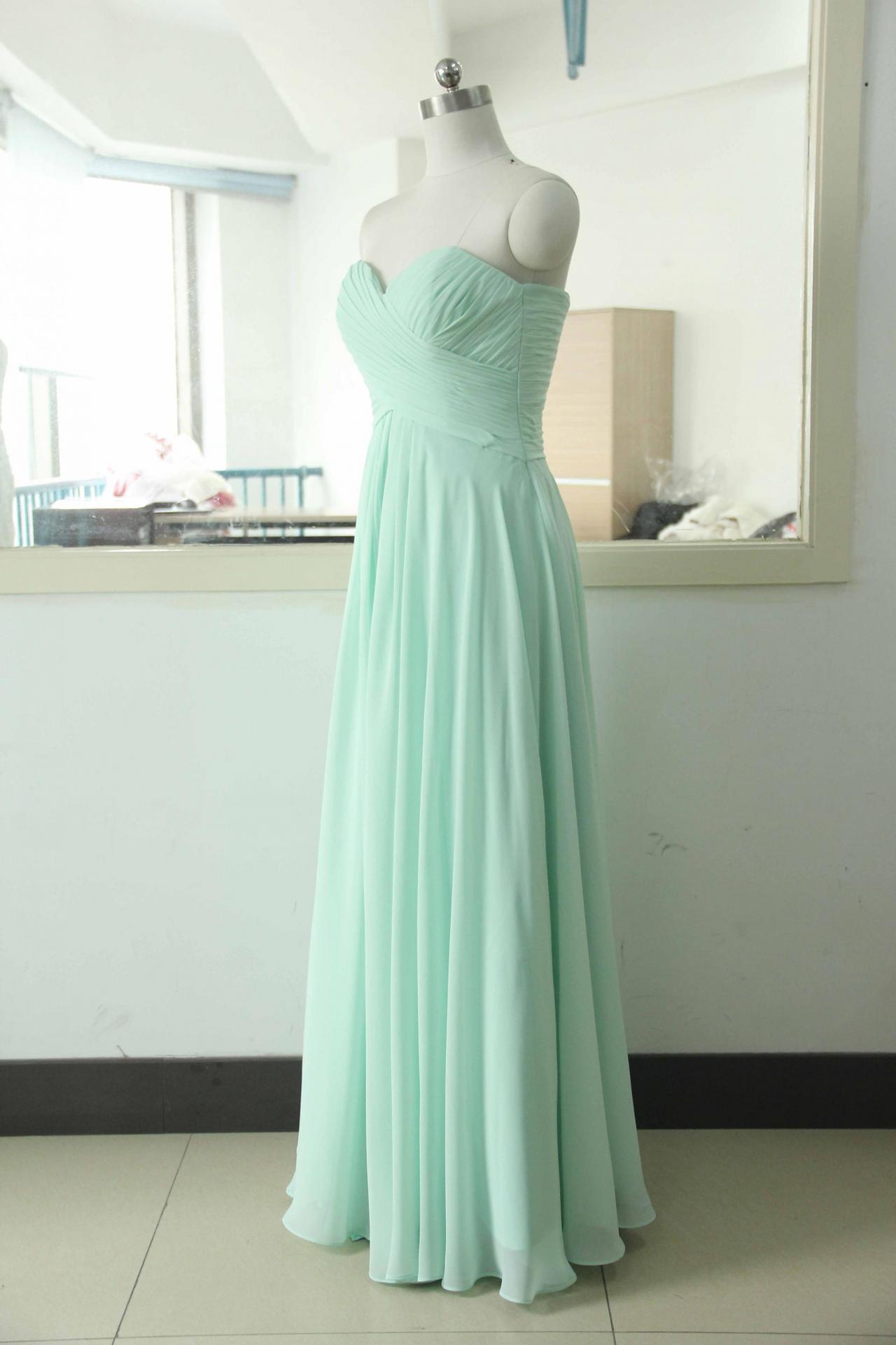 Sage Chiffon Bridesmaid Dress Floor Length Bridesmaid Gown