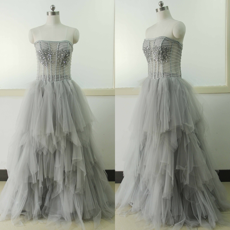 Gray Sweetheart-neck Lace Wedding Dress A-line Tulle Wedding Dress Sleeveless A-line Lace Wedding Gowns Custom Us Size 0 2 4 6 8 10 12 14 16 18