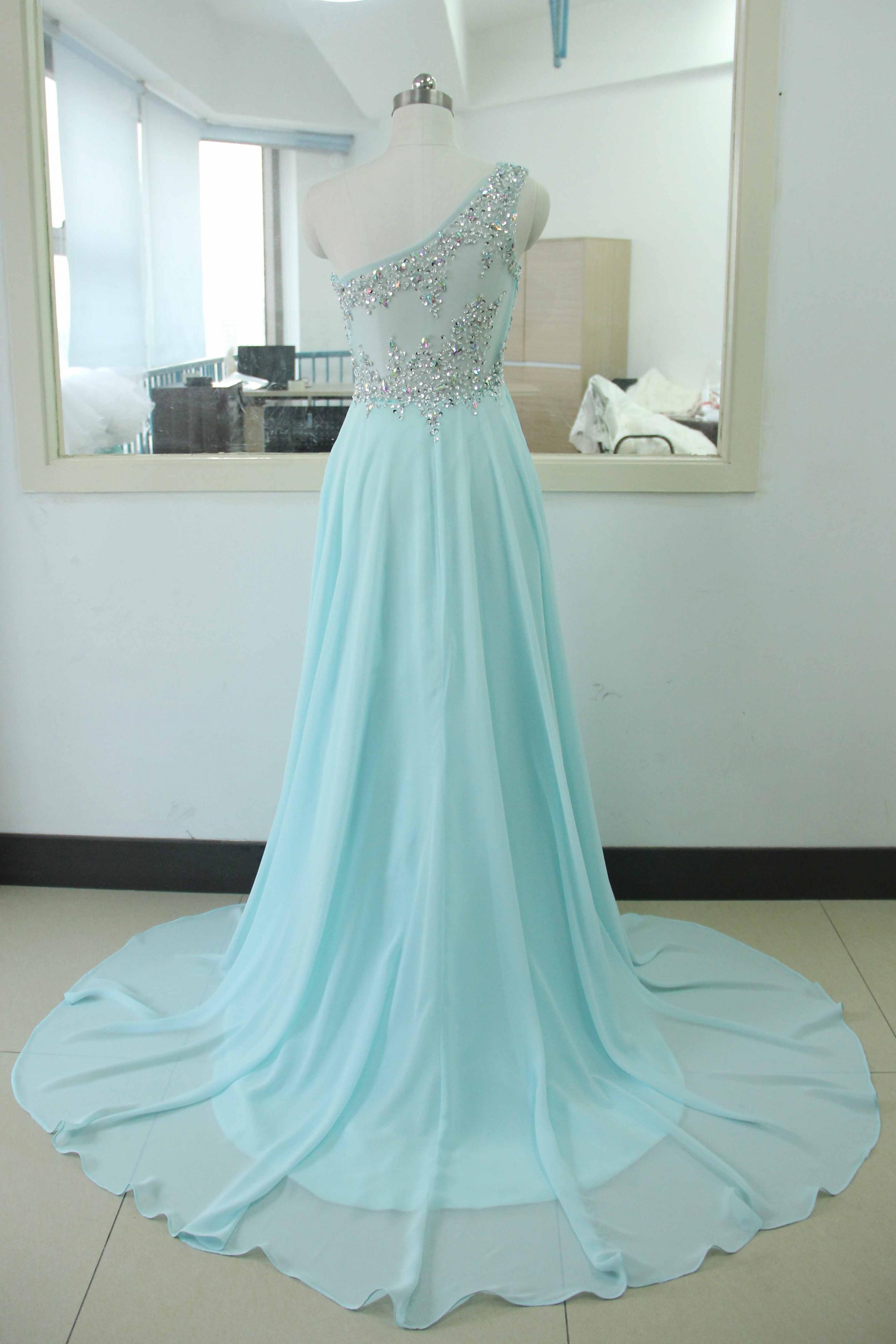 Beading Sequins Chiffon Party Dress Sequins Bridesmaid Prom Dress ...